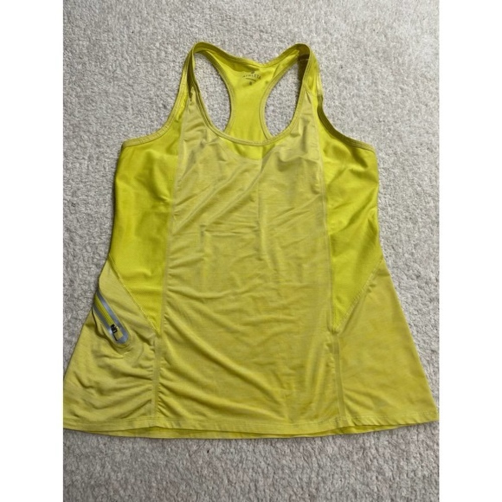 Athleta Forerunner Racerback Tank Top Mesh Neon Yellow Sz.L